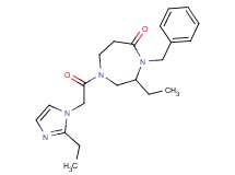 4-benzyl-3-ethyl-1-[(2-ethyl-1H-imidazol-1-yl)acetyl]-1,4-diazepan-5-one