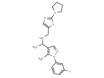 1-[1-(3-fluorophenyl)-5-methyl-1H-pyrazol-4-yl]-N-{[2-(1-pyrrolidinyl)-1,3-thiazol-5-yl]methyl}ethanamine