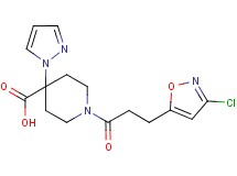 1-[3-(3-chloroisoxazol-5-yl)propanoyl]-4-(1H-pyrazol-1-yl)piperidine-4-carboxylic acid