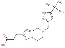 3-{5-[(5-tert-butyl-1H-pyrazol-3-yl)methyl]-4,5,6,7-tetrahydropyrazolo[1,5-a]pyrazin-2-yl}propanoic acid