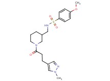 4-methoxy-N-({1-[3-(1-methyl-1H-pyrazol-4-yl)propanoyl]-3-piperidinyl}methyl)benzenesulfonamide
