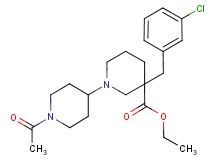 ethyl 1'-acetyl-3-(3-chlorobenzyl)-1,4'-bipiperidine-3-carboxylate