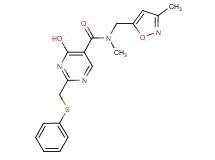 4-hydroxy-N-methyl-N-[(3-methylisoxazol-5-yl)methyl]-2-[(phenylthio)methyl]pyrimidine-5-carboxamide
