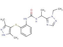 N-{2-[(3,5-dimethyl-1H-pyrazol-4-yl)thio]phenyl}-N'-[1-(1-ethyl-1H-1,2,4-triazol-5-yl)ethyl]urea