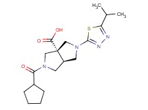 (3aR*,6aR*)-2-(cyclopentylcarbonyl)-5-(5-isopropyl-1,3,4-thiadiazol-2-yl)hexahydropyrrolo[3,4-c]pyrrole-3a(1H)-carboxylic acid