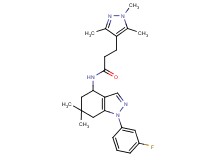 N-[1-(3-fluorophenyl)-6,6-dimethyl-4,5,6,7-tetrahydro-1H-indazol-4-yl]-3-(1,3,5-trimethyl-1H-pyrazol-4-yl)propanamide