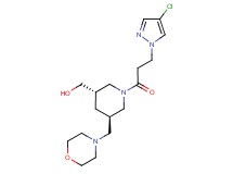 [(3S*,5R*)-1-[3-(4-chloro-1H-pyrazol-1-yl)propanoyl]-5-(morpholin-4-ylmethyl)piperidin-3-yl]methanol