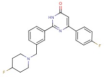 6-(4-fluorophenyl)-2-{3-[(4-fluoropiperidin-1-yl)methyl]phenyl}pyrimidin-4(3H)-one