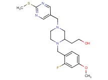 2-(1-(2-fluoro-4-methoxybenzyl)-4-{[2-(methylthio)-5-pyrimidinyl]methyl}-2-piperazinyl)ethanol
