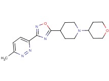 3-methyl-6-{5-[1-(tetrahydro-2H-pyran-4-yl)-4-piperidinyl]-1,2,4-oxadiazol-3-yl}pyridazine