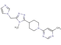 4-{4-[5-(1H-imidazol-1-ylmethyl)-4-methyl-4H-1,2,4-triazol-3-yl]piperidin-1-yl}-6-methylpyrimidine