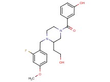 3-{[4-(2-fluoro-4-methoxybenzyl)-3-(2-hydroxyethyl)-1-piperazinyl]carbonyl}phenol