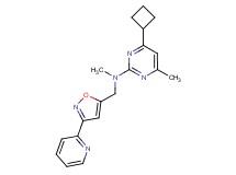 4-cyclobutyl-N,6-dimethyl-N-[(3-pyridin-2-ylisoxazol-5-yl)methyl]pyrimidin-2-amine