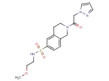N-(2-methoxyethyl)-2-(1H-pyrazol-1-ylacetyl)-1,2,3,4-tetrahydroisoquinoline-6-sulfonamide