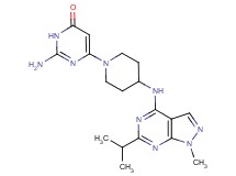 2-amino-6-{4-[(6-isopropyl-1-methyl-1H-pyrazolo[3,4-d]pyrimidin-4-yl)amino]-1-piperidinyl}-4(3H)-pyrimidinone