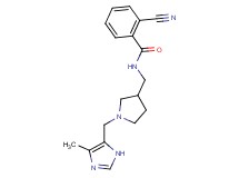 2-cyano-N-({1-[(4-methyl-1H-imidazol-5-yl)methyl]pyrrolidin-3-yl}methyl)benzamide