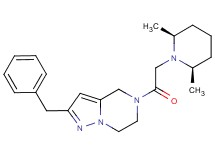 2-benzyl-5-{[(2R*,6S*)-2,6-dimethylpiperidin-1-yl]acetyl}-4,5,6,7-tetrahydropyrazolo[1,5-a]pyrazine