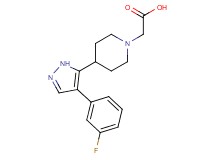 {4-[4-(3-fluorophenyl)-1H-pyrazol-5-yl]piperidin-1-yl}acetic acid