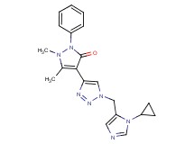 4-{1-[(1-cyclopropyl-1H-imidazol-5-yl)methyl]-1H-1,2,3-triazol-4-yl}-1,5-dimethyl-2-phenyl-1,2-dihydro-3H-pyrazol-3-one