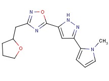 5-[3-(1-methyl-1H-pyrrol-2-yl)-1H-pyrazol-5-yl]-3-(tetrahydro-2-furanylmethyl)-1,2,4-oxadiazole