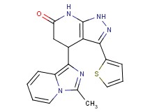 4-(3-methylimidazo[1,5-a]pyridin-1-yl)-3-(2-thienyl)-1,4,5,7-tetrahydro-6H-pyrazolo[3,4-b]pyridin-6-one