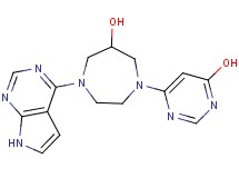 1-(6-hydroxypyrimidin-4-yl)-4-(7H-pyrrolo[2,3-d]pyrimidin-4-yl)-1,4-diazepan-6-ol