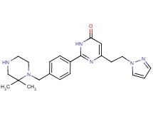 2-{4-[(2,2-dimethyl-1-piperazinyl)methyl]phenyl}-6-[2-(1H-pyrazol-1-yl)ethyl]-4(3H)-pyrimidinone trifluoroacetate