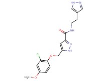 5-[(2-chloro-4-methoxyphenoxy)methyl]-N-[2-(1H-pyrazol-4-yl)ethyl]-1H-pyrazole-3-carboxamide