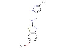 6-methoxy-N-[(3-methyl-1H-pyrazol-5-yl)methyl]-1,3-benzothiazol-2-amine trifluoroacetate