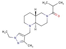 (4aR*,8aR*)-1-[(1-ethyl-3-methyl-1H-pyrazol-4-yl)methyl]-6-isobutyryldecahydro-1,6-naphthyridine