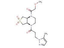 (4aR*,7aS*)-1-(methoxyacetyl)-4-[3-(5-methyl-1H-pyrazol-1-yl)propanoyl]octahydrothieno[3,4-b]pyrazine 6,6-dioxide