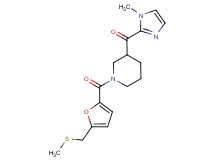 (1-methyl-1H-imidazol-2-yl)(1-{5-[(methylthio)methyl]-2-furoyl}-3-piperidinyl)methanone