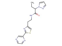 N-{2-[2-(2-pyrazinyl)-1,3-thiazol-4-yl]ethyl}-2-(1H-pyrazol-1-yl)butanamide