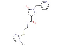 N-{2-[(1-methyl-1H-imidazol-2-yl)thio]ethyl}-5-oxo-1-(3-pyridinylmethyl)-3-pyrrolidinecarboxamide