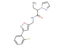 N-{[3-(2-fluorophenyl)-5-isoxazolyl]methyl}-2-(1H-pyrazol-1-yl)butanamide