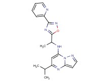 5-isopropyl-N-{1-[3-(2-pyridinyl)-1,2,4-oxadiazol-5-yl]ethyl}pyrazolo[1,5-a]pyrimidin-7-amine