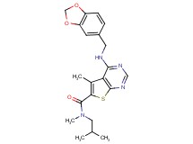 4-[(1,3-benzodioxol-5-ylmethyl)amino]-N-isobutyl-N,5-dimethylthieno[2,3-d]pyrimidine-6-carboxamide