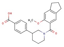 4-{1-[(6-methoxy-2,3-dihydro-1H-inden-5-yl)carbonyl]piperidin-3-yl}benzoic acid