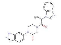 4-[2-(1H-benzimidazol-1-yl)propanoyl]-1-(1H-indazol-6-yl)-2-piperazinone