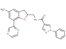 N-{[5-methyl-7-(2-pyrazinyl)-2,3-dihydro-1-benzofuran-2-yl]methyl}-1-phenyl-1H-pyrazole-4-carboxamide