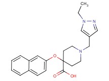 1-[(1-ethyl-1H-pyrazol-4-yl)methyl]-4-(2-naphthyloxy)piperidine-4-carboxylic acid