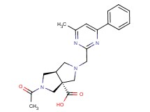 (3aR*,6aR*)-2-acetyl-5-[(4-methyl-6-phenylpyrimidin-2-yl)methyl]hexahydropyrrolo[3,4-c]pyrrole-3a(1H)-carboxylic acid