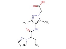 (3,5-dimethyl-4-{[2-(1H-pyrazol-1-yl)butanoyl]amino}-1H-pyrazol-1-yl)acetic acid