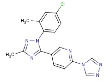 5-[1-(4-chloro-2-methylphenyl)-3-methyl-1H-1,2,4-triazol-5-yl]-2-(4H-1,2,4-triazol-4-yl)pyridine