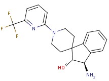 (2R*,3R*)-3-amino-1'-[6-(trifluoromethyl)-2-pyridinyl]-2,3-dihydrospiro[indene-1,4'-piperidin]-2-ol