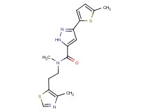 N-methyl-N-[2-(4-methyl-1,3-thiazol-5-yl)ethyl]-3-(5-methyl-2-thienyl)-1H-pyrazole-5-carboxamide