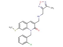 1-(2-chlorobenzyl)-3-({[(4-methyl-1,2,5-oxadiazol-3-yl)methyl]amino}methyl)-7-(methylthio)-2(1H)-quinolinone