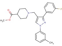 methyl 1-{[3-(3-fluorophenyl)-1-(3-methylphenyl)-1H-pyrazol-4-yl]methyl}-4-piperidinecarboxylate