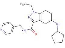 5-(cyclopentylamino)-1-ethyl-N-(4-pyridinylmethyl)-4,5,6,7-tetrahydro-1H-indazole-3-carboxamide