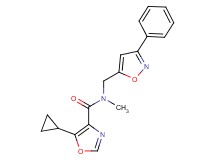 5-cyclopropyl-N-methyl-N-[(3-phenyl-5-isoxazolyl)methyl]-1,3-oxazole-4-carboxamide